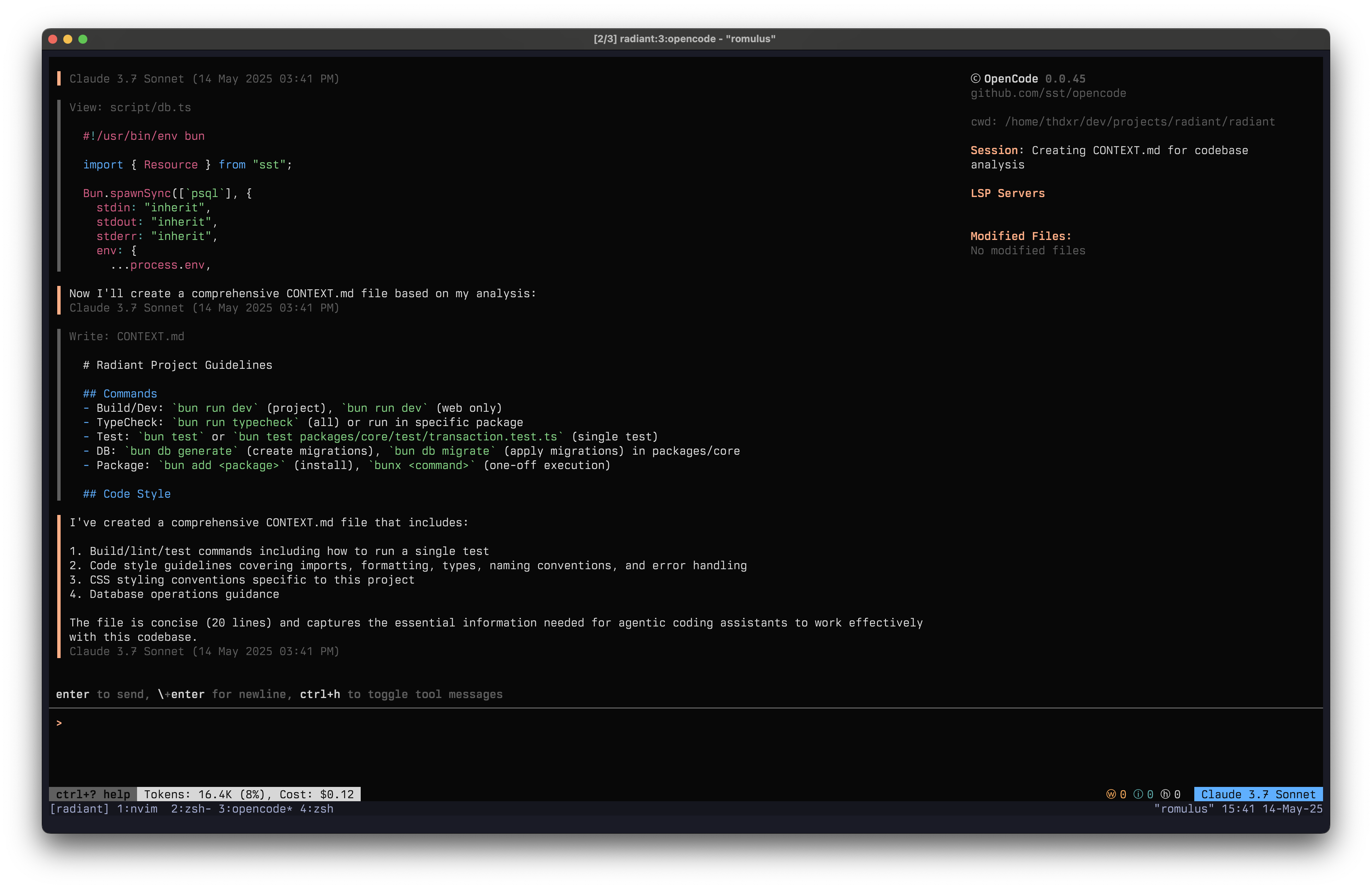 OpenCode Terminal UI